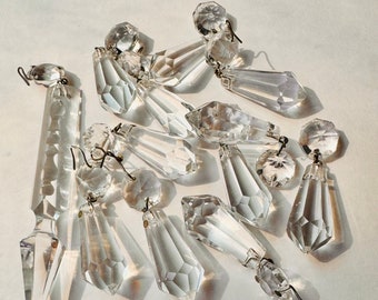 Vintage Chandelier Crystals Sold Separately Drops Spears Teardrop Glass Prisms