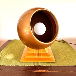 Vintage Round Space Age Swivel Lamp Gold Eyeball Bauhaus Design Gold Atomic Ball Table Lamp Light