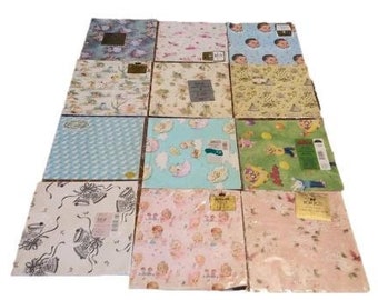 Papel de regalo vintage: recuerdos de fiestas y baby showers de los años 50 a los 90