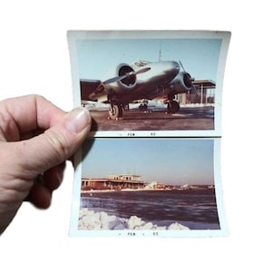 Vintage Photos 1963 Airport & Airplane Snapshots Mid Century Photography Big Silver Bird