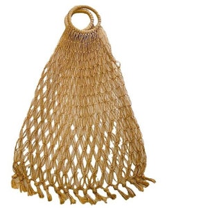 Vintage Stroh Mesh Tragetasche Woven Flachs Ring Griffe Markttasche Strandtasche Jute Seil Einkaufstasche Sommer Handtasche Natural