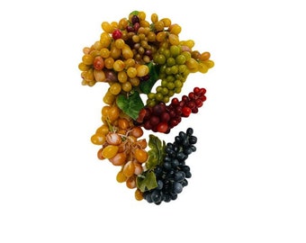 Vintage Artificial Grapes | Rubber Grape Clusters | Vine Bunches of Grapes Home Decor Photography Prop Faux Grapes