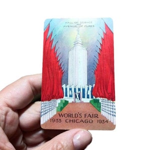 Vintage World's Fair Chicago 1933 1934 Hall of Science e Avenue of Flags Trading Card Ephemera 30's Travel Memorabilia
