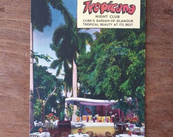 carte postale vintage Tropicana Nightclub 50&#39;s Mid Century Tropical Bar Paper Ephemera Travel Souvenir Linen
