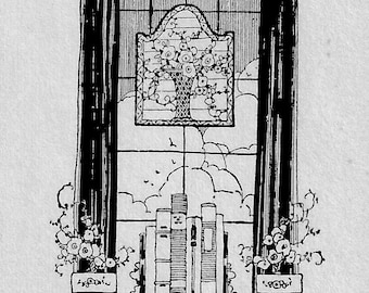 Antique Ex Libris Book Plates Art Déco Library Stack 20's Illustration Digital Télécharger