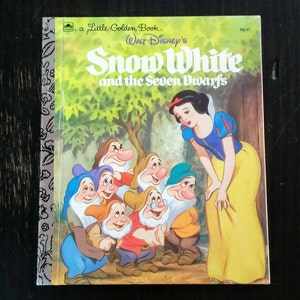Vintage Book Walt Disney&#39;s Snow White & The Seven Dwarfs A Little Golden Book Children&#39;s Story 1984 Edition Fairy Tale