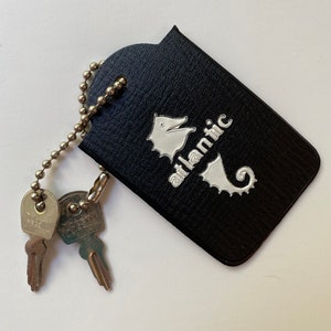 Vintage Atlantic Seahorse Luggage Keys Card Tag Holder ID Tag Presto Keys Suitcase Keys