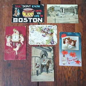 Choisissez parmi des cartes postales vintage et antiques Boston Baked Beans Dubin Cupidon Nouvel An Londres Kitties Chat Fitchburg MA Papier Éphémères souvenirs