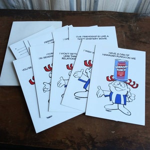Vintage Grußkarten Set hawaiianische Punchy Cards 1987 Del Monte Werbung Werbung Ephemera 80er Jahre Food Ad Sammlerstück