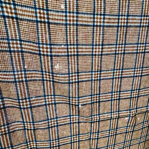 Wool Plaid Fabric Beige Tan Gray Tartan Medium Weight 1.86 yards image 10