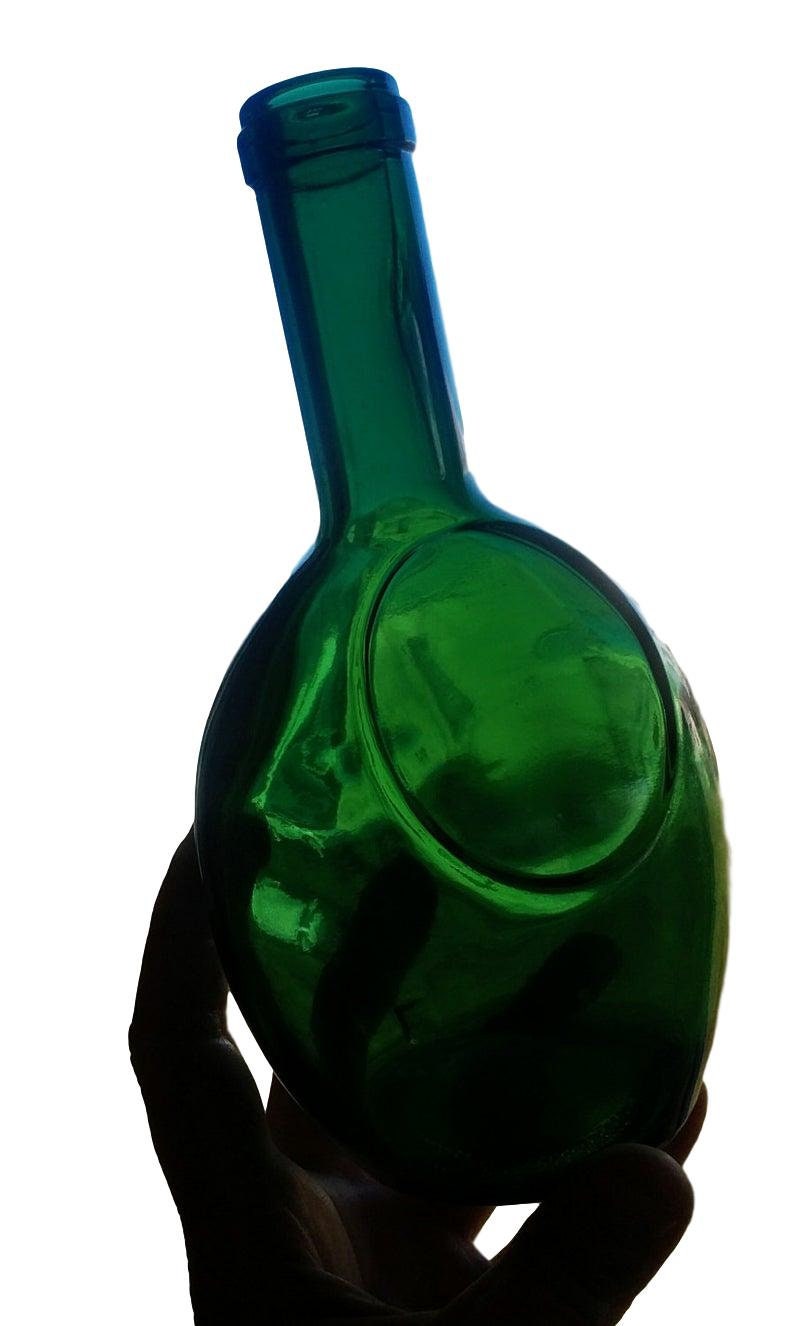 Vintage Bottle Green Glass Wine Bottle Oval G Marking 50's Etsy