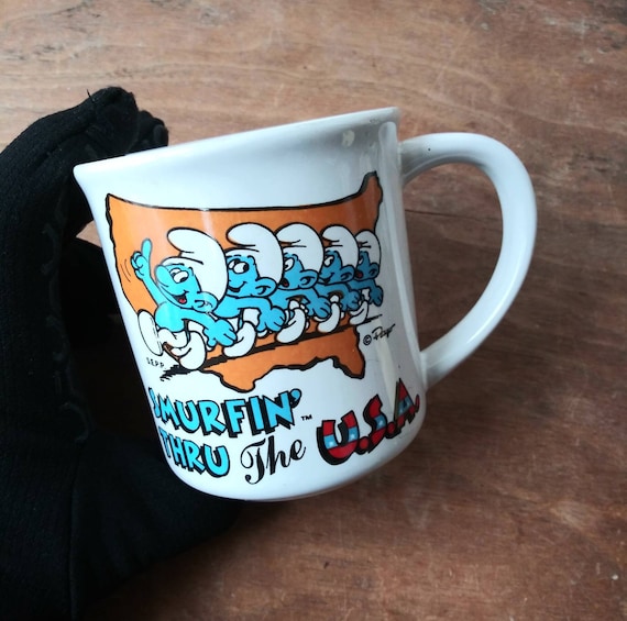 Vintage Smurfs Coffee Mug: Smurfin' Thru the USA, 1982 Collectible - Etsy