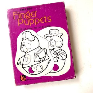Vintage Finger Puppets Die Cut Puppets Fairy Tales 3 Little Pigs | 3 Bears | Goldilocks | Billy Goats Gruff | Red Riding Hood