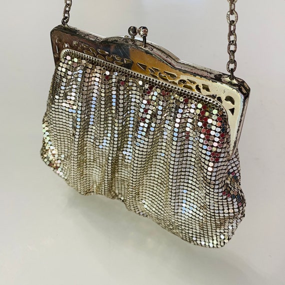 Vintage Whiting and Davis Purse Mesh Bag Silver S… - image 3