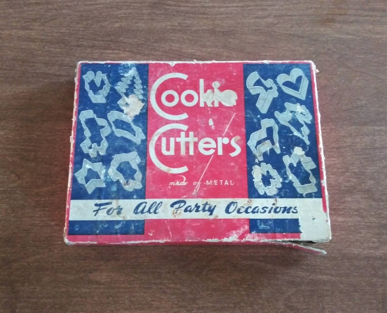 Vintage metallkakformar: Julbakning från 1950-talet, originalförpackning bild 1