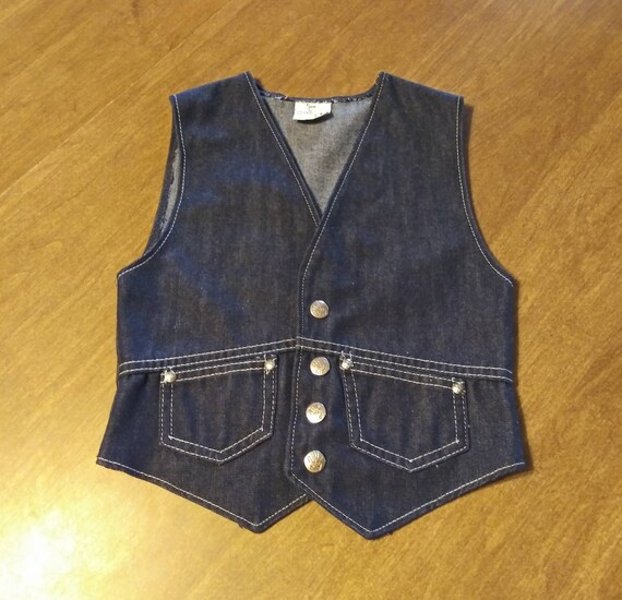 Vintage Children's Dungaree Vest Billy the Kid Jean Vest W Etsy