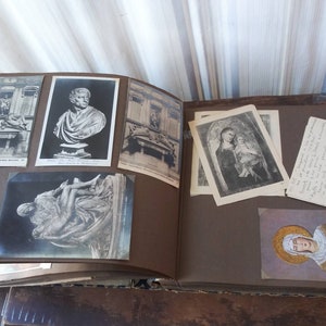 Álbum de fotos vintage cheio de cartões postais da Itália Storia Arte Italiana Florença 1937 Cartão postal de viagem Ephemera 30's Travel Souvenir