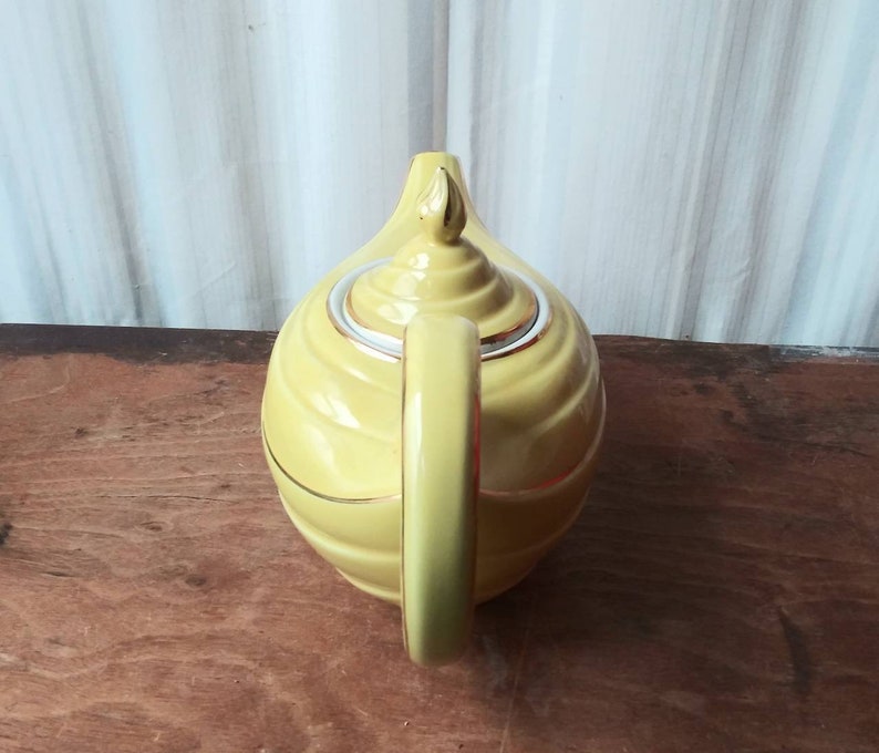 Vintage Hall China Pottery Yellow & Gold Genie Lamp Teapot Etsy
