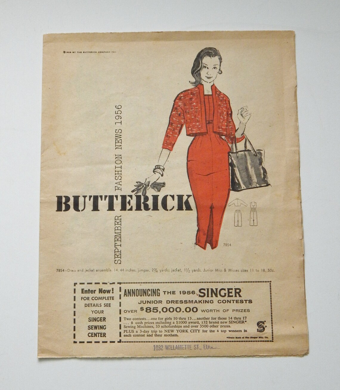 Vintage Butterick Pattern Catalog Sewing Store Insert Singer Etsy
