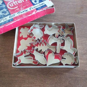 Vintage metallkakformar: Julbakning från 1950-talet, originalförpackning bild 2