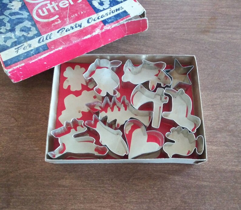 Vintage metallkakformar: Julbakning från 1950-talet, originalförpackning bild 2