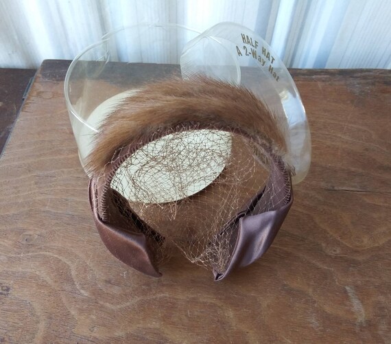 Vintage Mink Fur Chignon Clip Half Hat, 1960s Headpiece - Etsy display picture 1