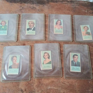Vintage graveren-O-Tints portretten van filmsterren sigarettenkaarten KIES EEN weergaloze kleine ruilkaarten 40's Mid Century Collectible Ephemera