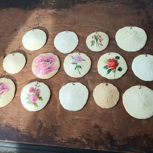 Collection of Vintage Sand Dollars Crafting Jewelry Making Charms Decoupage Victorian Ornaments Seaside Beach Shells for Craft Roses