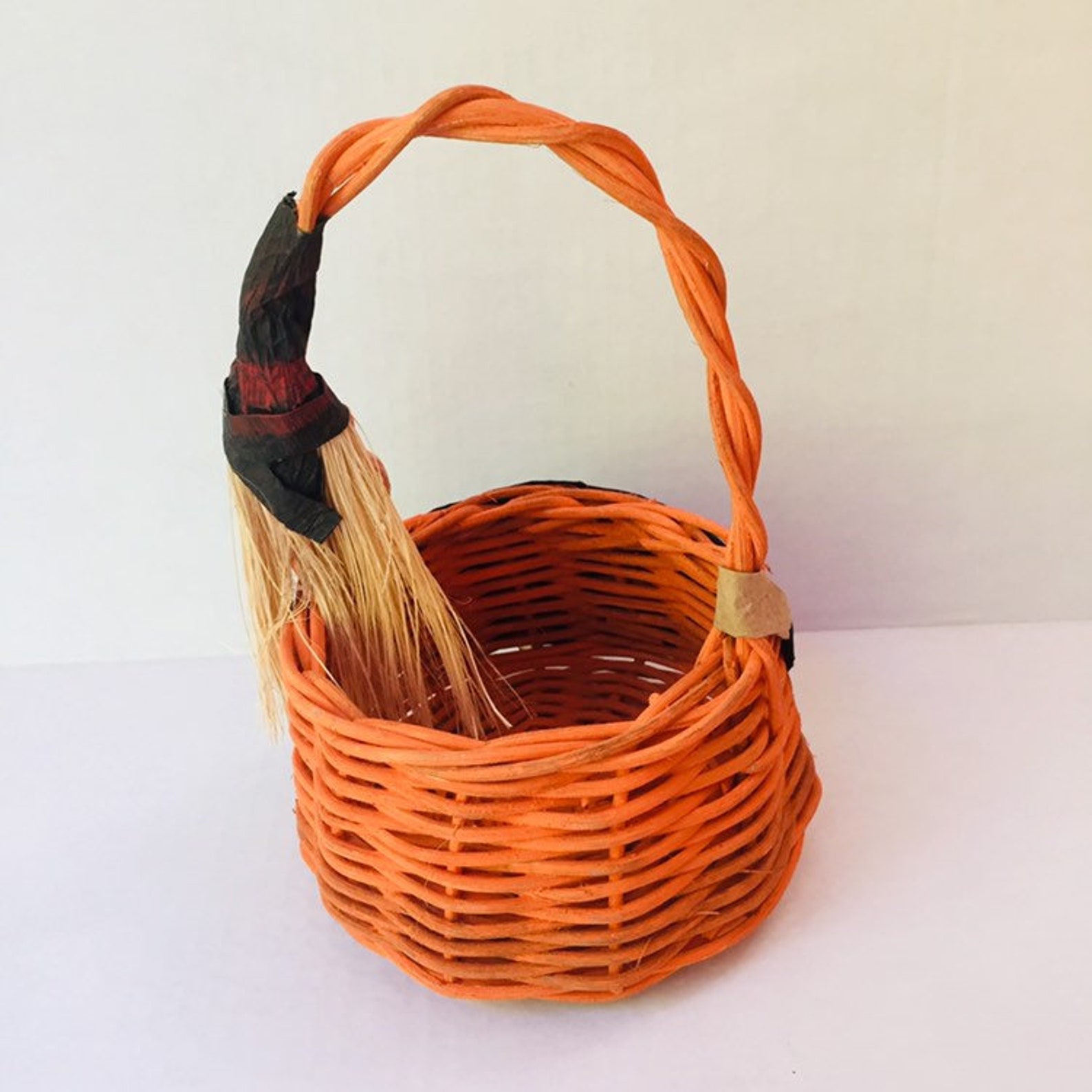 Vintage Halloween Witch Basket small Size with Witch Face Etsy