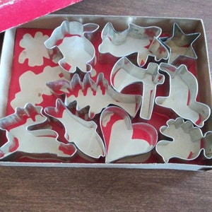 Vintage metallkakformar: Julbakning från 1950-talet, originalförpackning bild 5