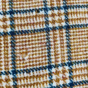 Wool Plaid Fabric Beige Tan Gray Tartan Medium Weight 1.86 yards image 7