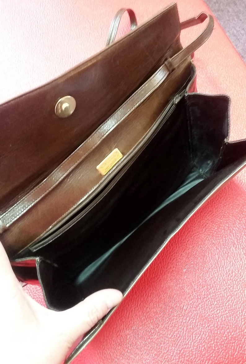 Vintage Purse Bally Made in Italy Brown Leather Envelope Etsy