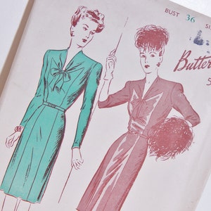 Vintage Pattern Vintage Butterick Sewing Pattern #2764 40&#39;s 50&#39;s Mid Century Fashion Vintage Dress w Draped Neckline 40&#39;s - 50&#39;s