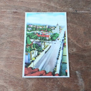 Cartão vintage hollywood boulevard grauman's teatro chinês los angeles la califórnia mini cartão postal cartão colecionável cartão de cigarro coisas efêmeras
