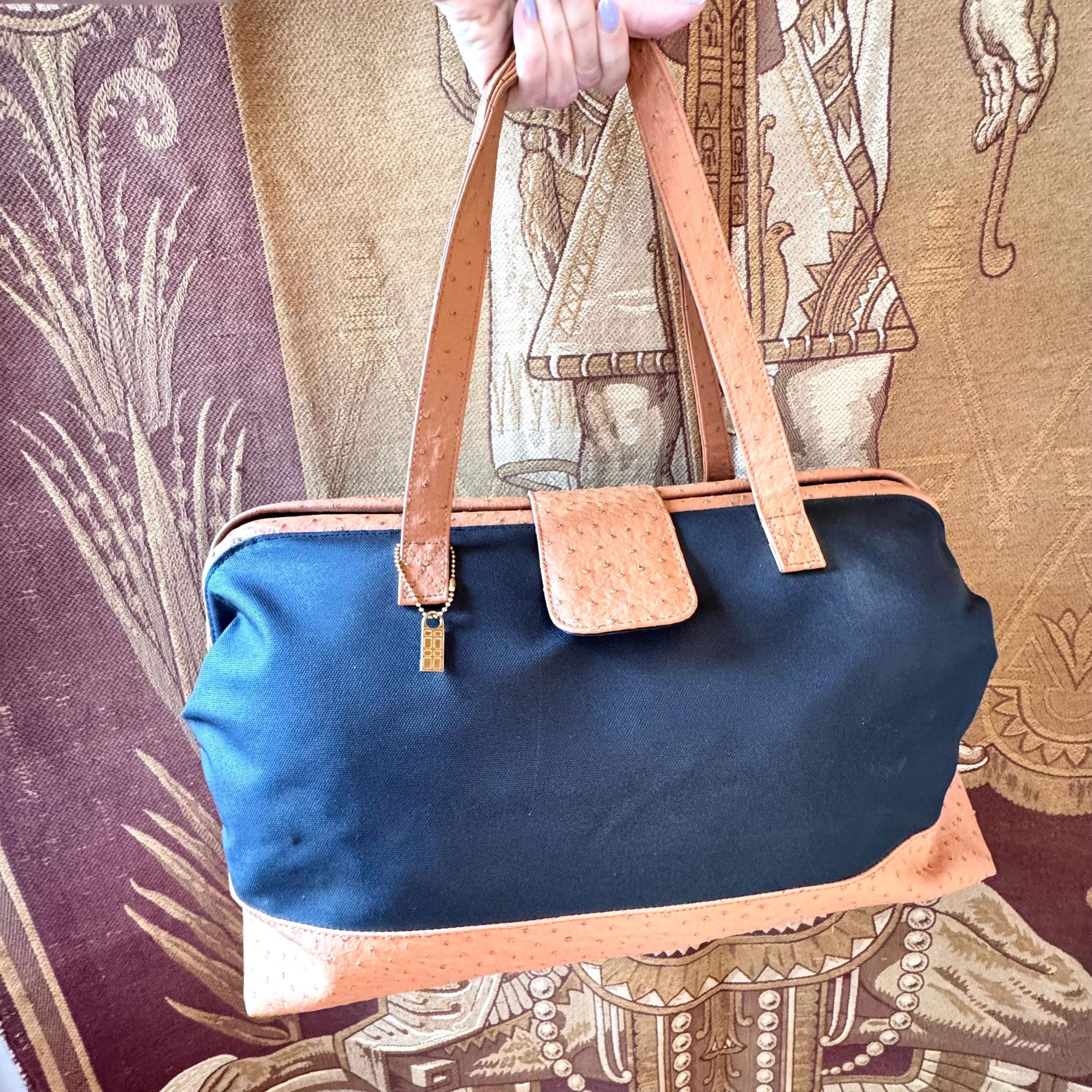 Vintage Elizabeth Arden Duffel Bag: Vegan Leather Weekender, Red