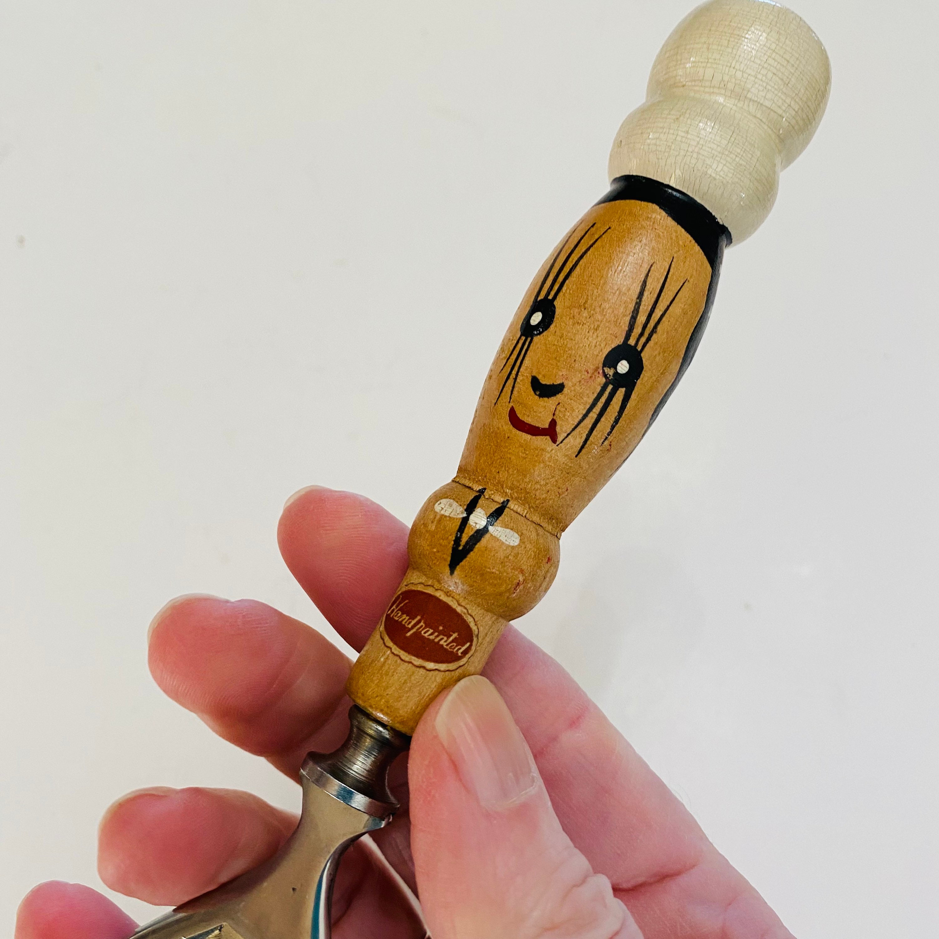50s VINTAGE Bottle Opener,Can Opener,Cute Wooden Painted Chef Handle O – A  Vintage shop