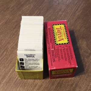 Vintage Celebrity Trivia Card Game Nostalgia Lane Party Game Family Game Night 80's Cards & Die Little Known Facts