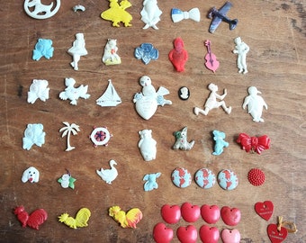 Vintage Charms & Cabochons PICK FROM Perfect for Vintage Crafting or Jewelry Making 30&#39;s 40&#39;s 50&#39;s Mid Century Good Luck Charm