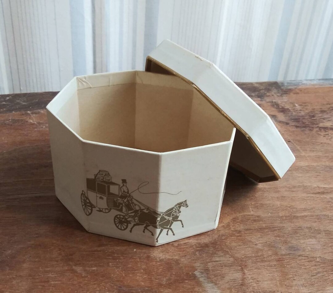 Vintage Mini Hat Box Salesman Sample Octagonal Box Cream & Etsy