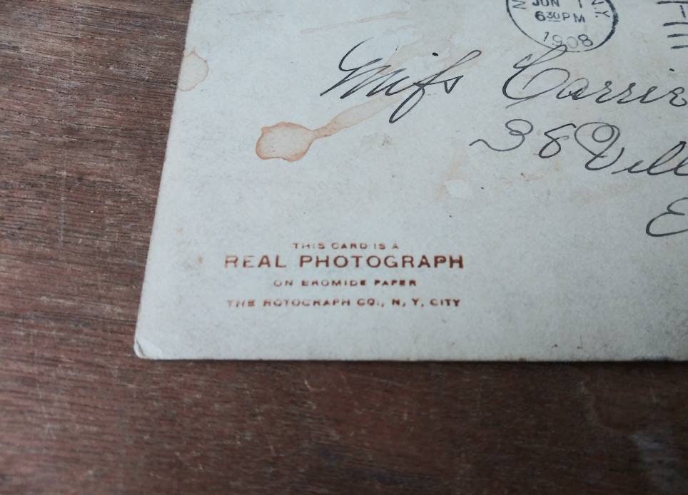 1908 Lettering Antique 1908 Carrie Name Postcard, Fashion Photo Letters, Rotograph NY ...
