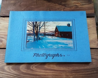 Vintage Fotoalbum Bauernhaus Fotografie Aqua Black Pages Deadstock Original FW Woolworth Tag 60er Mid Century Ephemera Scrapbook