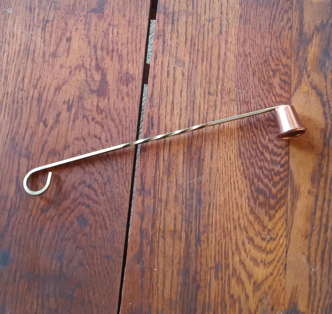 Vintage Brass & Copper Candle Snuffer, Twisted Long Handle, 1950s Decor ...