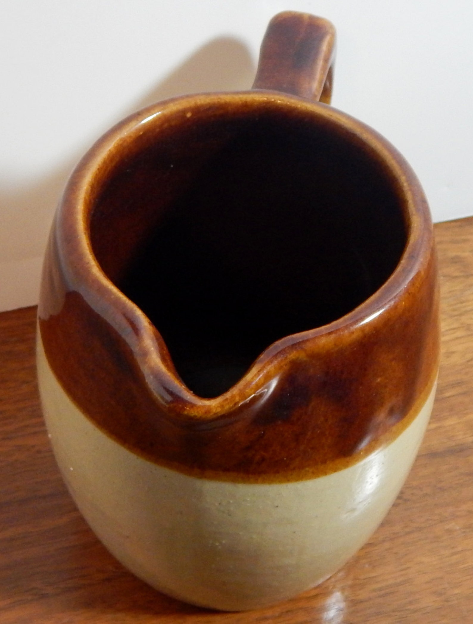Vintage Jug Pottery Brown & Tan Pitcher 50's Mid Century Etsy
