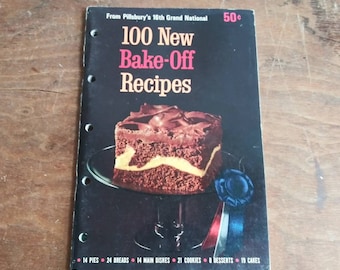 Vintage Cookbook Pillsbury 16th Grand National 100 Bake Off Recipes 1965 Baking Competition 60's Mid Century Kitchen Recipe Booklet Cake