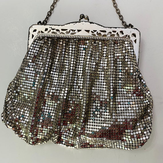 Vintage Whiting and Davis Purse Mesh Bag Silver S… - image 10