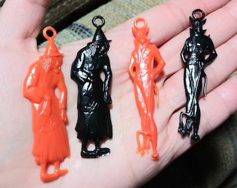 Vintage Gumball Charm Orange or Black Witch or Devil Charm Sold Separately 50&#39;s 60&#39;s Collectible Halloween Craft Necklace Jewelry Charm