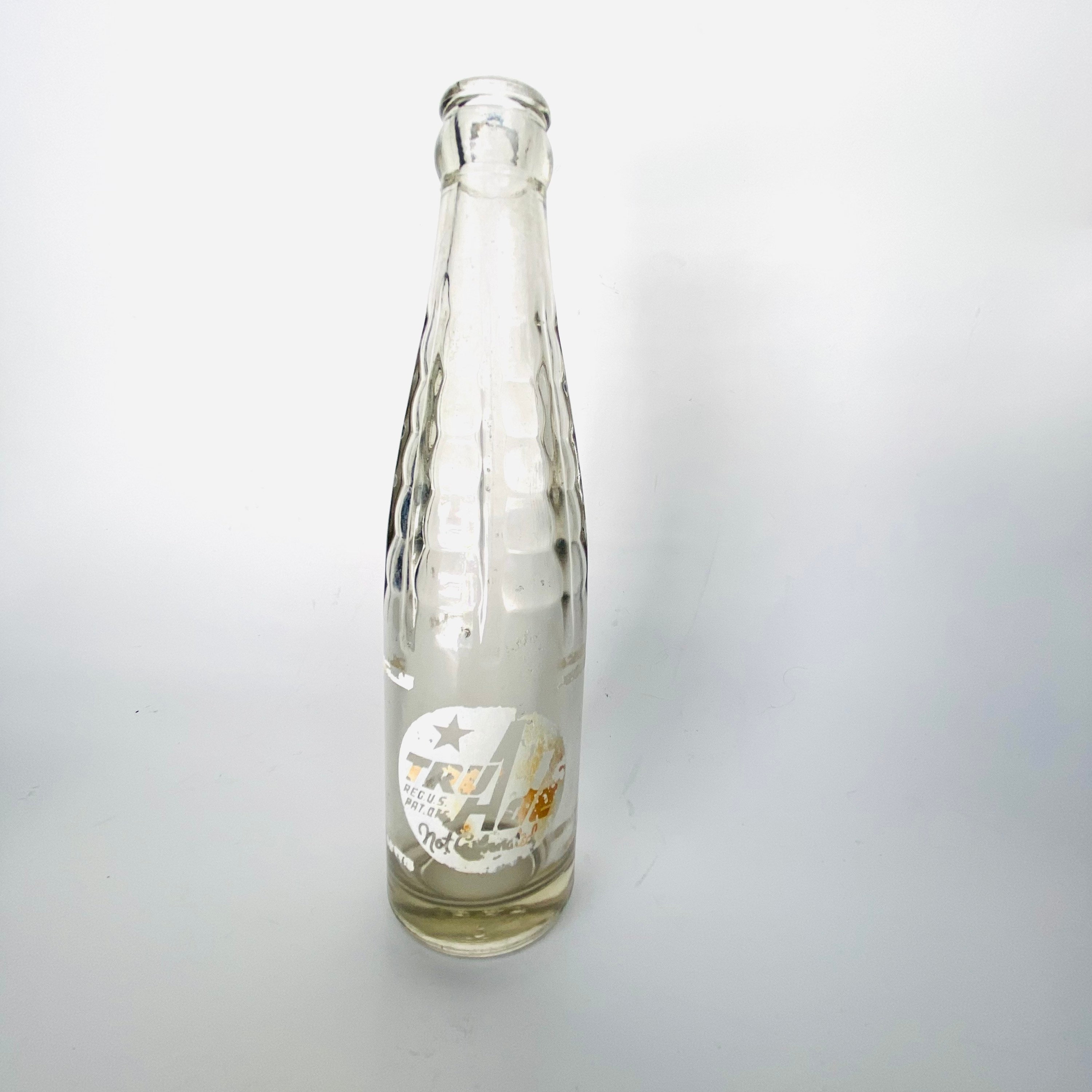 Vintage Tru Ade Soda Bottle Collector Bottle Thick Glass Ridge Etsy