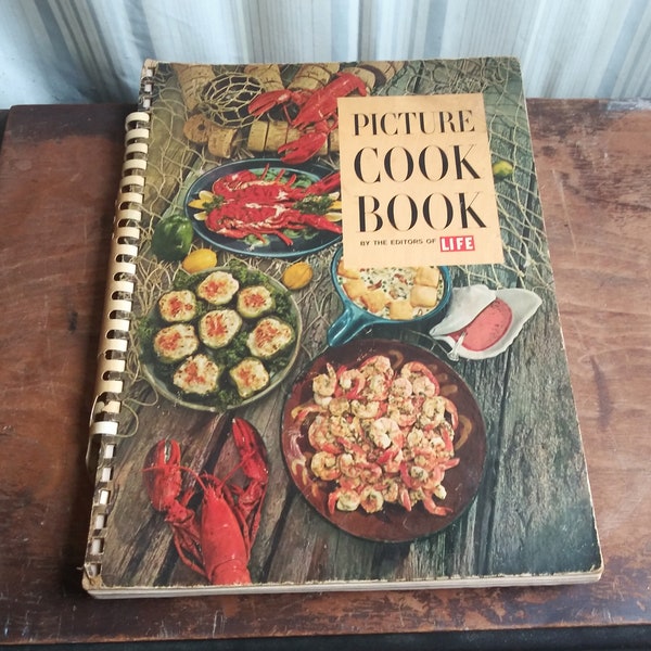 Giant Vintage Picture Cook Book 1958 1968 Life Magazine 50's 60's Mid Century Color Photos Recipes Decor Kitchen Outdoors Entertaining
