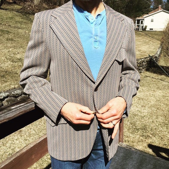 Vintage Men's Blazer Wide Collar Size 