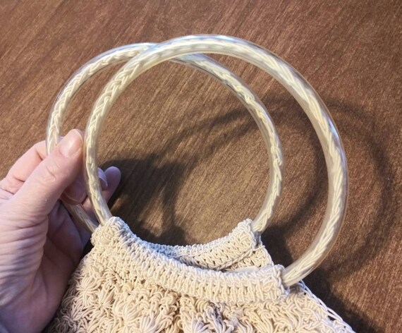 Vintage Purse Macrame Knit Handbag 90's Does 70's… - image 4